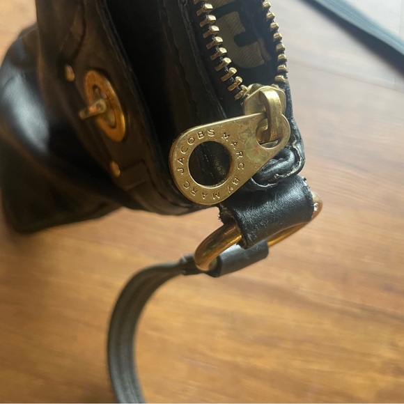 Marc By Marc Jacobs Crossbody Purse Black Leather Bag Totally Turnlock Sia Gold - Picture 6 of 14